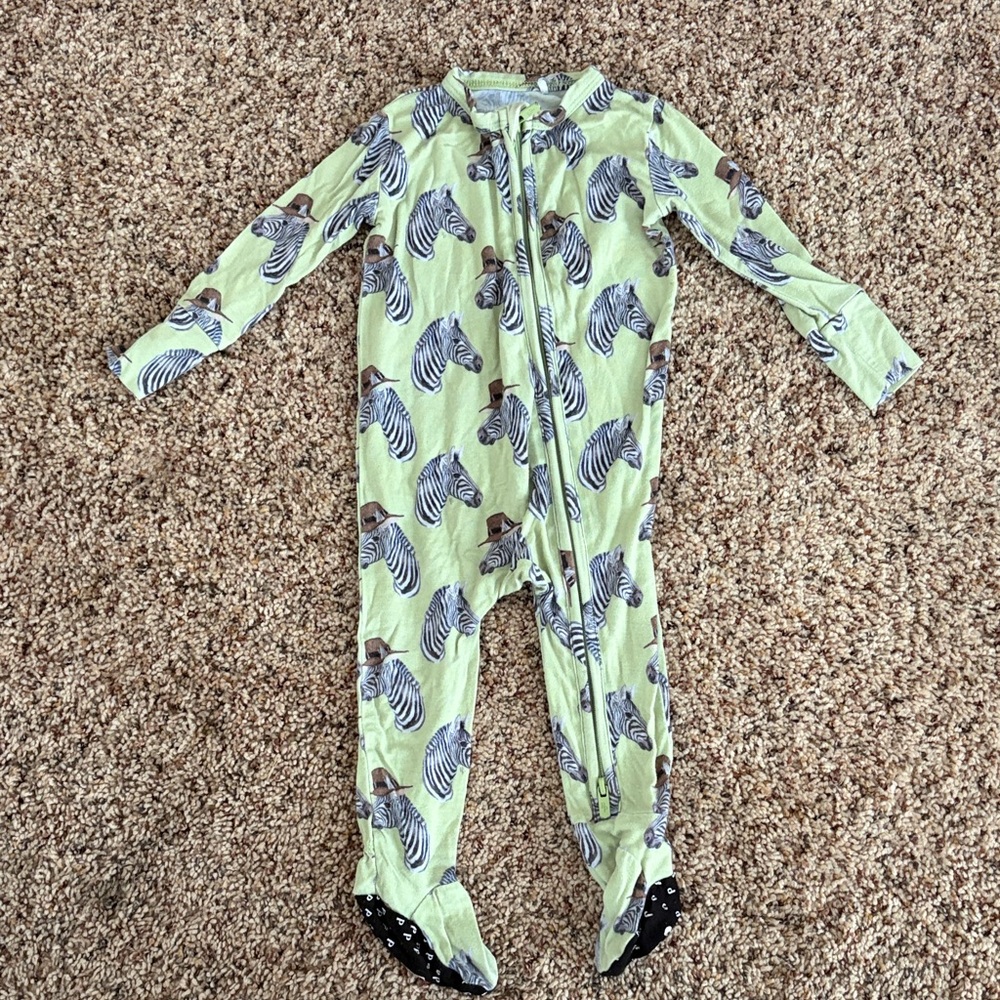 Posh Peanut Dante Zebra Print Footie